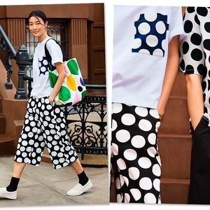 NWT Marimekko wide leg cropped polka dot pants
